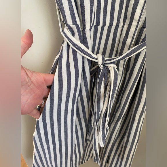 Old Navy Striped Waist-Defined Tie-Belt Cap-Sleeve Shirt Dress Size Large - Picture 8 of 11